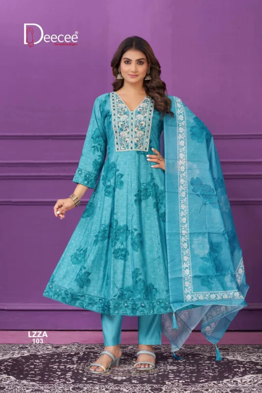Launching Deecee Lizza Kali Style Flared Kurti With Bottom Dupatta Collection Wholesale 2026