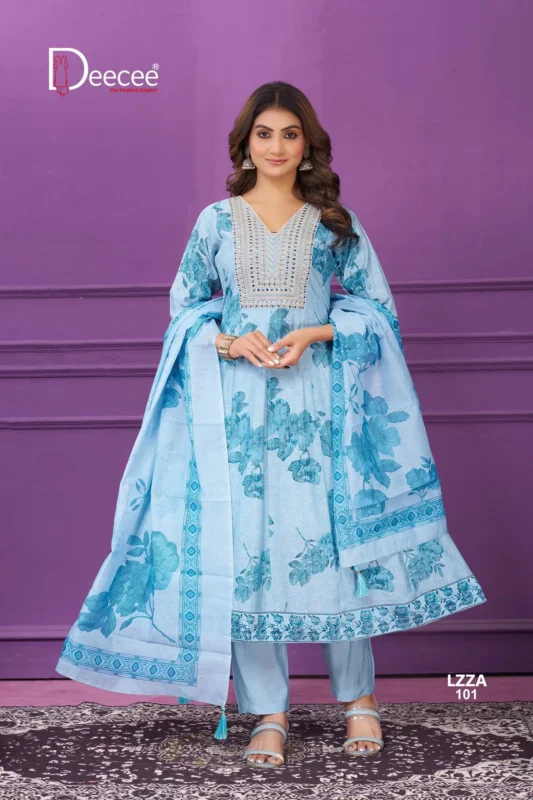 Launching Deecee Lizza Kali Style Flared Kurti With Bottom Dupatta Collection Wholesale 2026