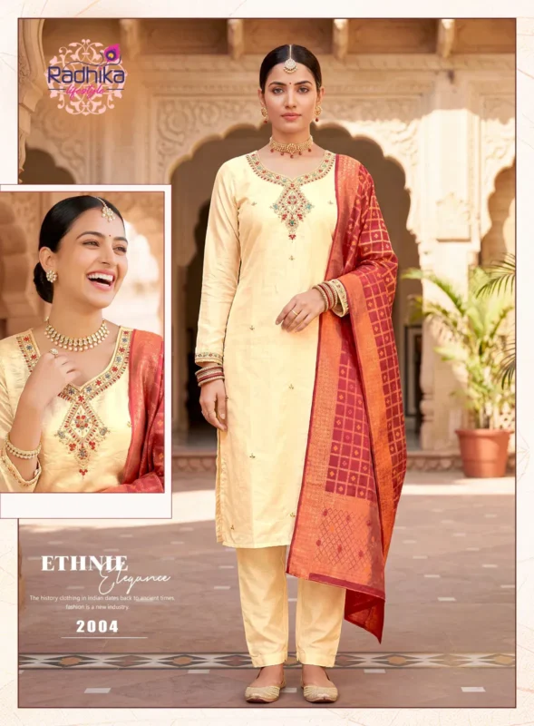 Buy Radhika Kayra Vol 2 Pure Shimmar With Handwork Kurti With Bottom Dupatta Wholesale 2026
