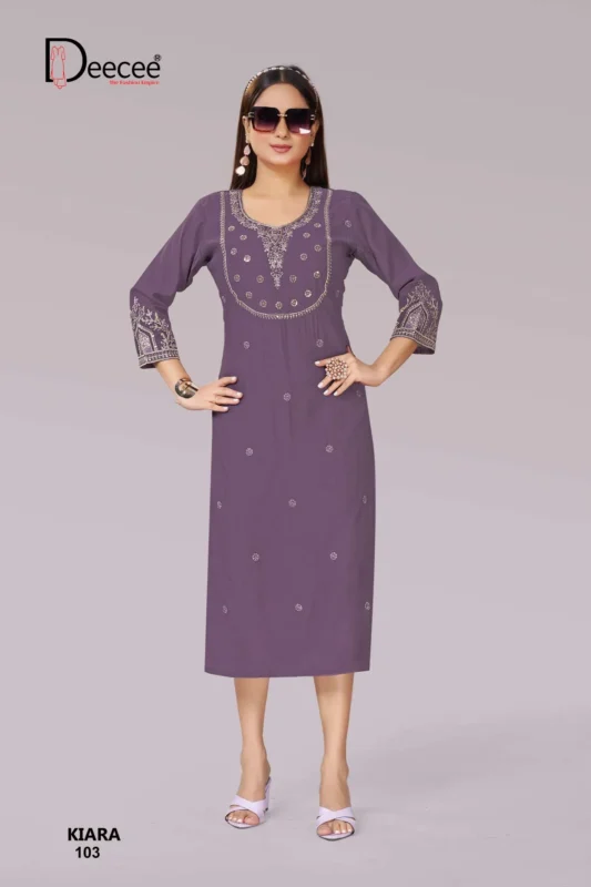 Beautiful Deecee Kiara Premium Straight Cut With Neck Aand Forn Kurti Wholesale 2026