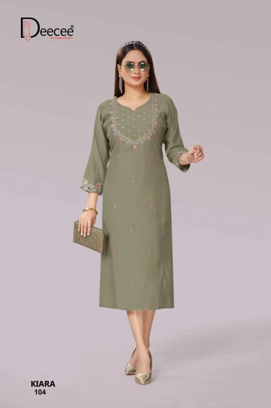 Beautiful Deecee Kiara Premium Straight Cut With Neck Aand Forn Kurti Wholesale 2026