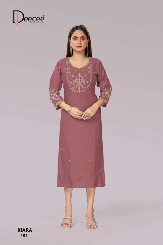 Beautiful Deecee Kiara Premium Straight Cut With Neck Aand Forn Kurti Wholesale 2026