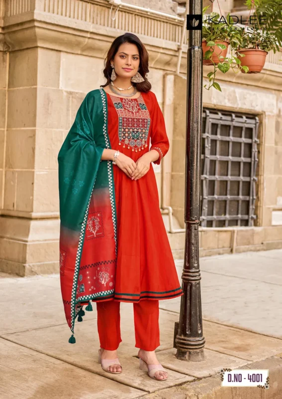 Stylish Kadlee Roopam Mul Chanderi Handworked Kurti With Bottom Dupatta Wholesale 2026