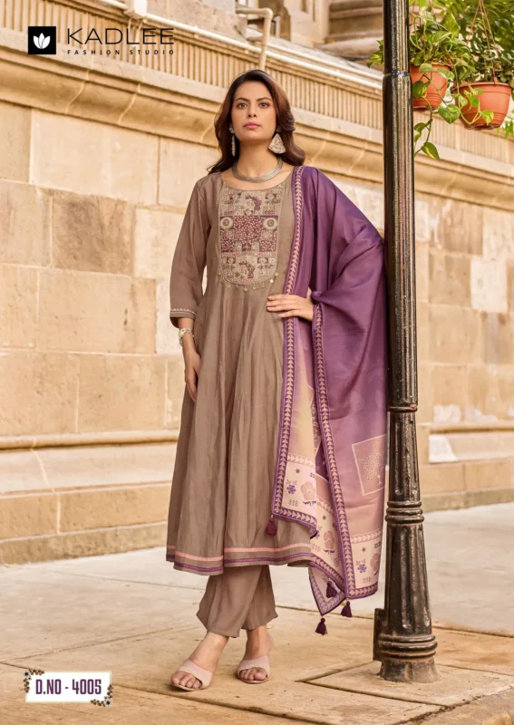 Stylish Kadlee Roopam Mul Chanderi Handworked Kurti With Bottom Dupatta Wholesale 2026