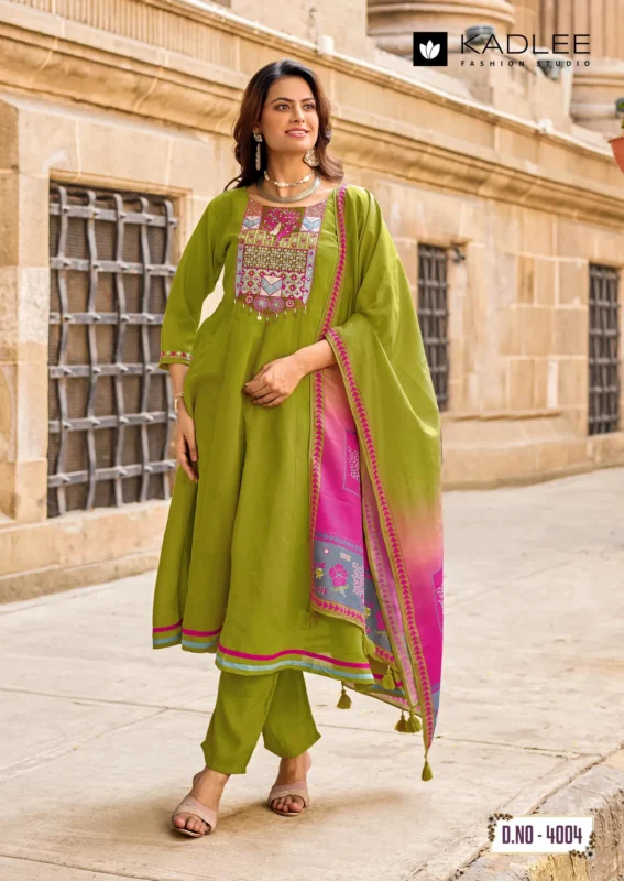 Stylish Kadlee Roopam Mul Chanderi Handworked Kurti With Bottom Dupatta Wholesale 2026