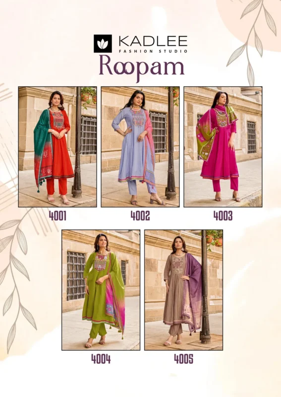 Stylish Kadlee Roopam Mul Chanderi Handworked Kurti With Bottom Dupatta Wholesale 2026