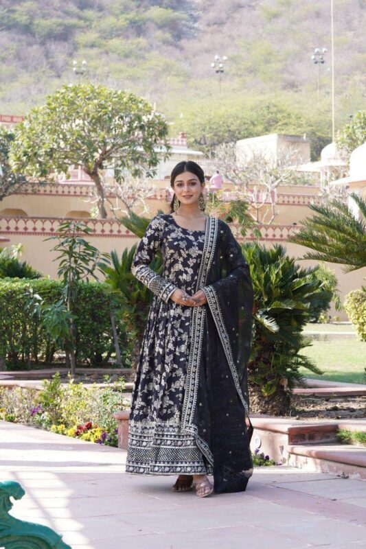 Launching SF LW 9172 Jacquard Gown With Dupatta Wholesale 2026