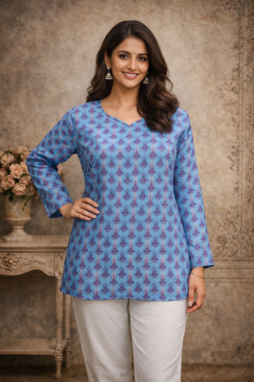 Aawiya RJ 27 Heavy Muslin Digital Printed Tunic Style Top Wholesale