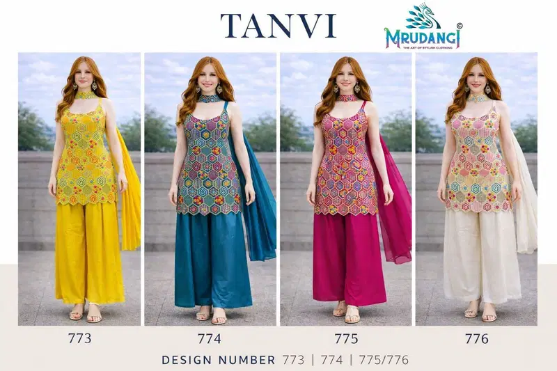 Latest Mrudangi Tanvi Premium Chinon Silk With Embroidered Designer Salwar Kameez Wholesale 2026