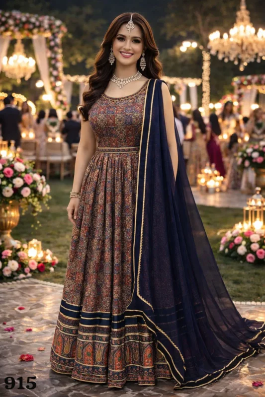 Stylish Mrudangi Muskan Vol 2 Soft Dola Silk Printed With Handworked Gown With Dupatta Collection Wholesale 2026