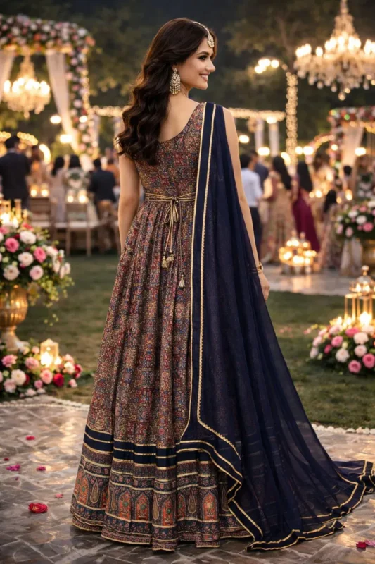 Stylish Mrudangi Muskan Vol 2 Soft Dola Silk Printed With Handworked Gown With Dupatta Collection Wholesale 2026