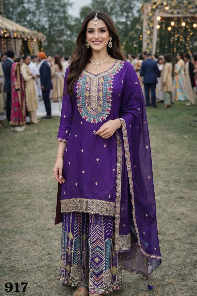 Stylish Mrudangi Srivalli Real Chinon Silk Embroidered Salwar Kameez Wholesale 2026