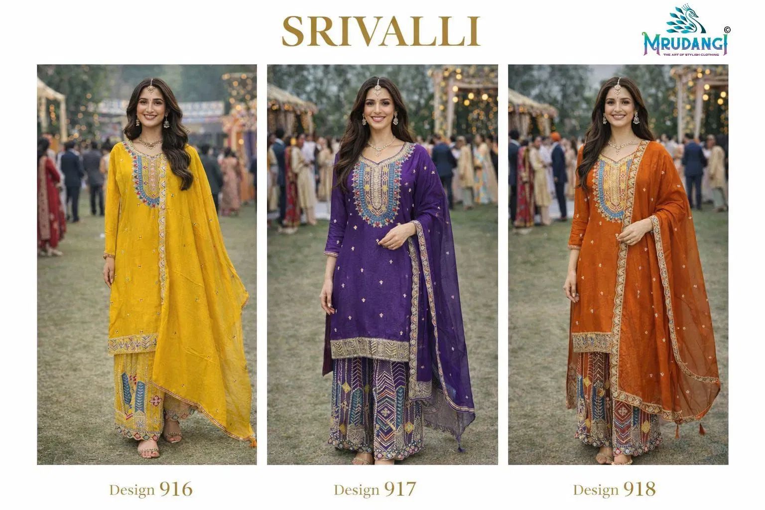 Stylish Mrudangi Srivalli Real Chinon Silk Embroidered Salwar Kameez Wholesale 2026