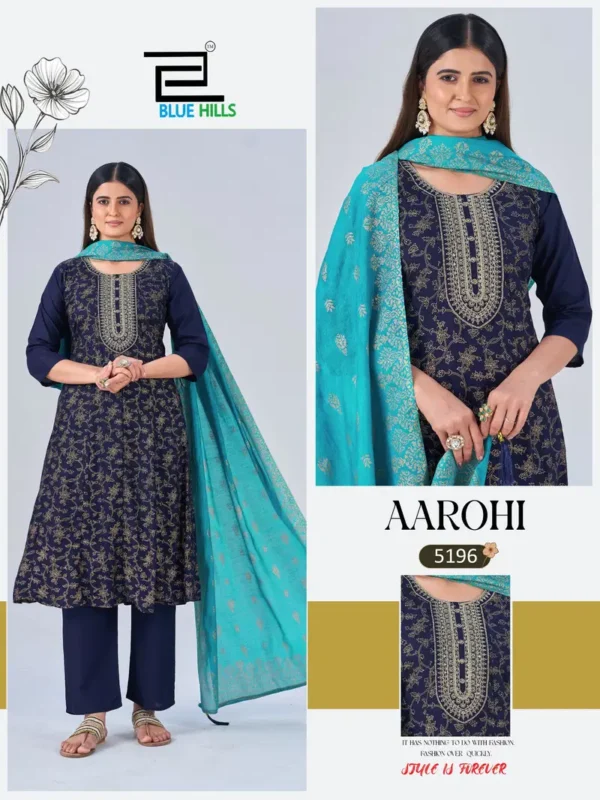 Launching Blue Hills Aarohi Rayon With Foil Printed Kurti With Bottom Dupatta Wholesale 2026