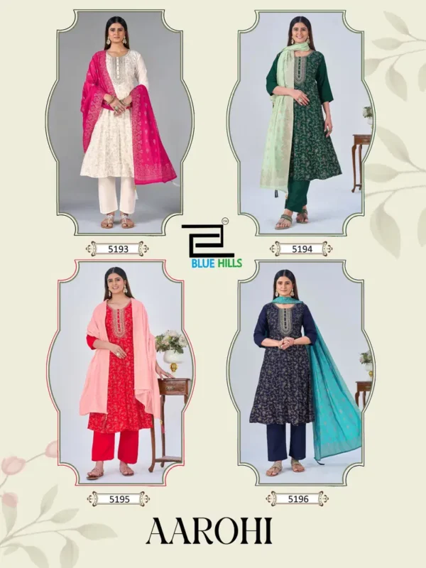 Launching Blue Hills Aarohi Rayon With Foil Printed Kurti With Bottom Dupatta Wholesale 2026