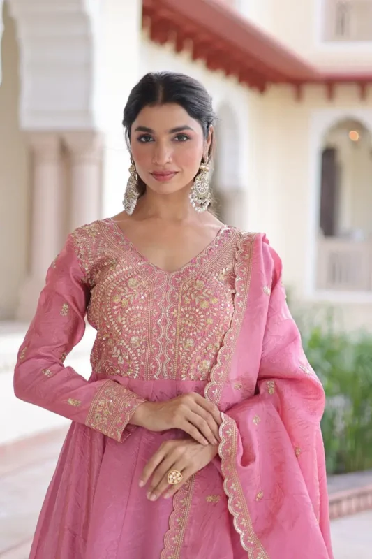 Buy Lw 9323 Gold Crush Embroidered Gown With Dupatta Collection Wholesale 2026