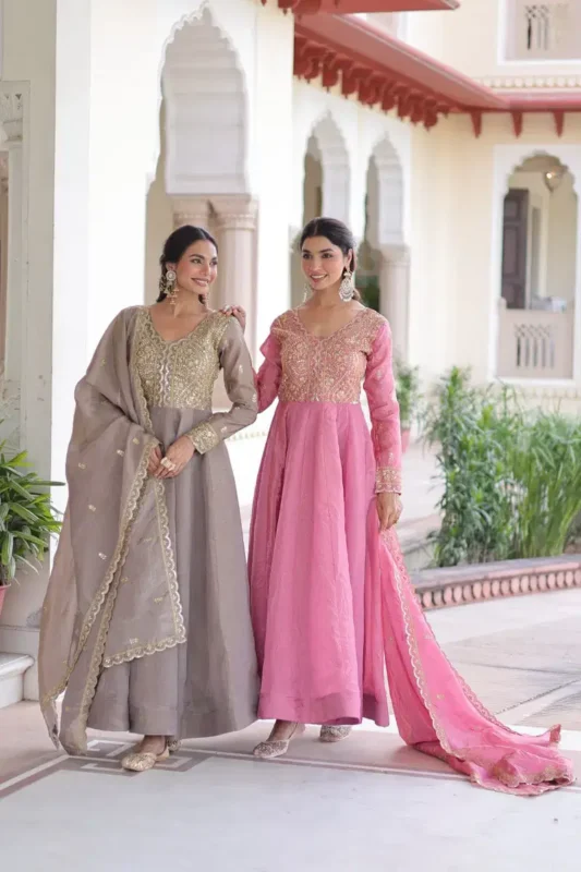 Buy Lw 9323 Gold Crush Embroidered Gown With Dupatta Collection Wholesale 2026