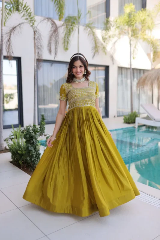 Buy Lw 9310 Viscose Rayon Embroidered Designer Gown Collection Wholesale 2026