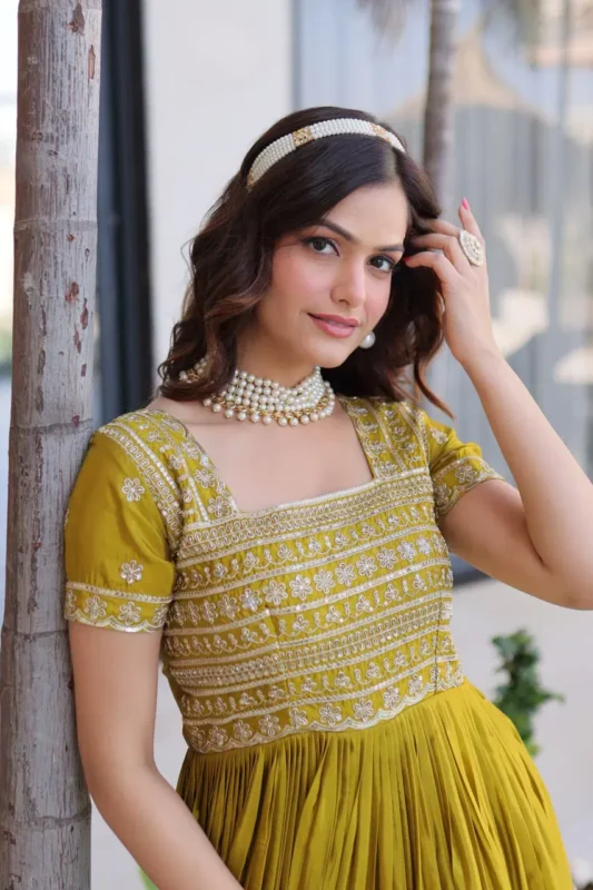 Buy Lw 9310 Viscose Rayon Embroidered Designer Gown Collection Wholesale 2026