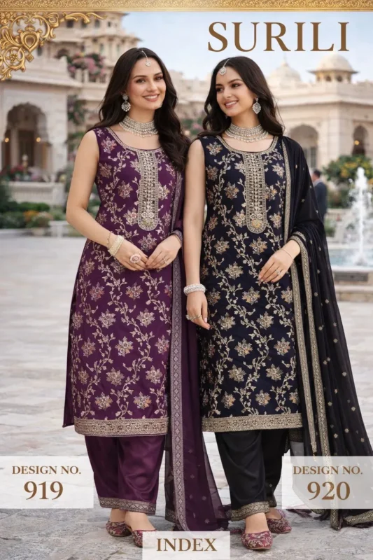 Stylish Mrudangi Surili Viscose Jacquard Embroidered Salwar Kameez Collection Wholesale 2026