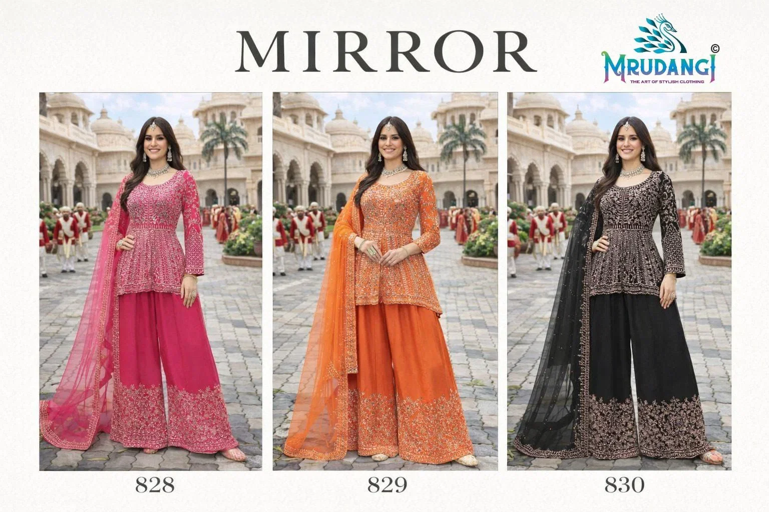 Stylish Mrudangi Mirror Chinon Embroidery Salwar Kameez Wholesale 2026