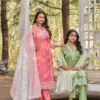 Aanchi Gun Gun Mal Chanderi Embroidered Kurti With Bottom Dupatta Wholesale