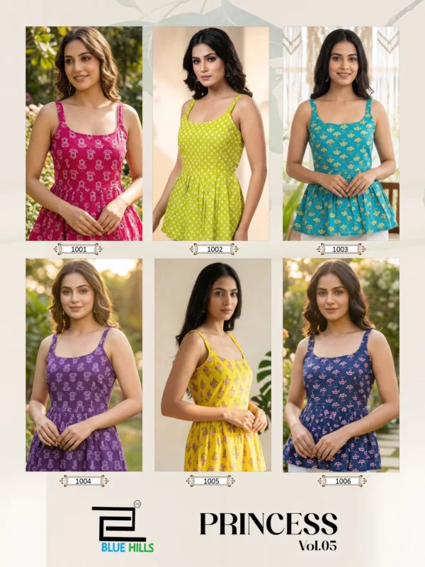 Beautiful Blue Hills Princess Vol 5 Pure Cotton Printed Short Top Collection Wholesale 2026