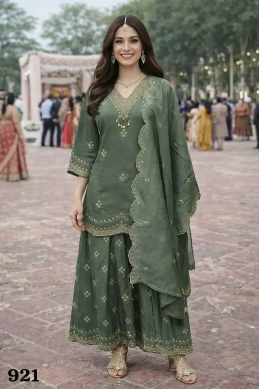 Buy Mrudangi Aza Roman Silk With Heavy Embroidery Worked Salwar Kameez Wholesale 2026