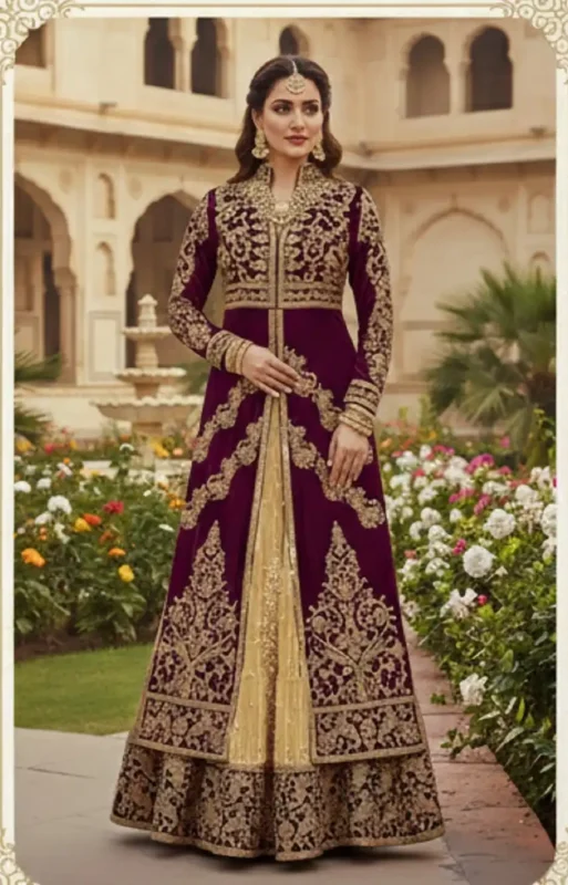 Stylish KB 4102 Velvet Embroidery Work Wedding Lehenga Choli Wholesale 2026