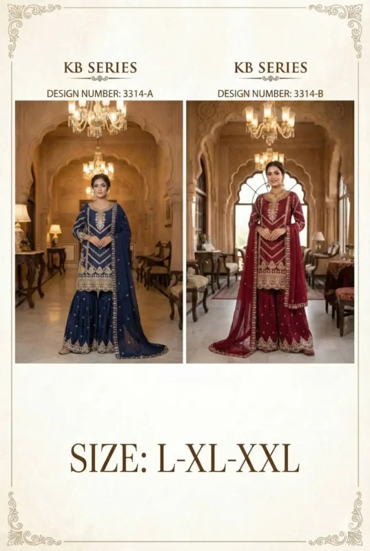 Latest KB 3314 Sharara Suit Wedding Wholesale Market in Surat Wholesale 2026