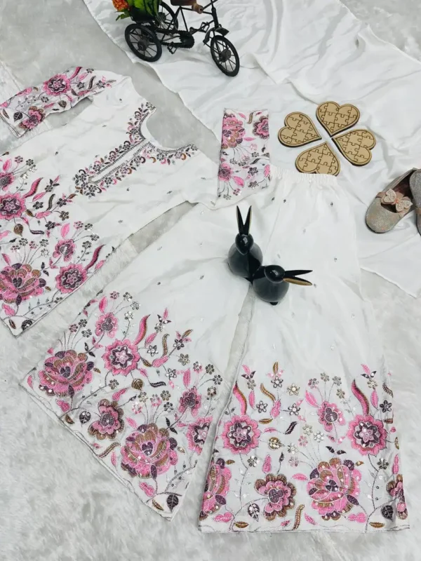 Buy Baby 212 Chinon Silk Sharara Suit Black And White Kid Collection Wholesale 2026