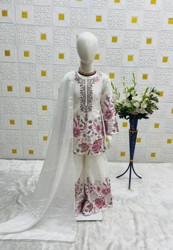 Buy Baby 212 Chinon Silk Sharara Suit Black And White Kid Collection Wholesale 2026