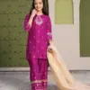 Baby 220 Natural Crep Silk Kurti Pant Dupatta Kid Wear Collection