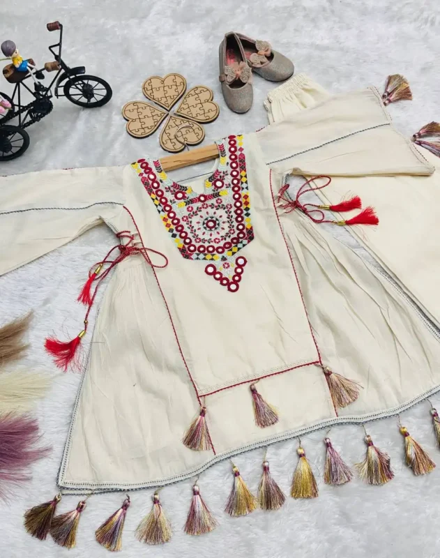 Buy Baby 225 White Pure Khadi Cotton Kid Wear Kurti Pant Design Wholesale 2026