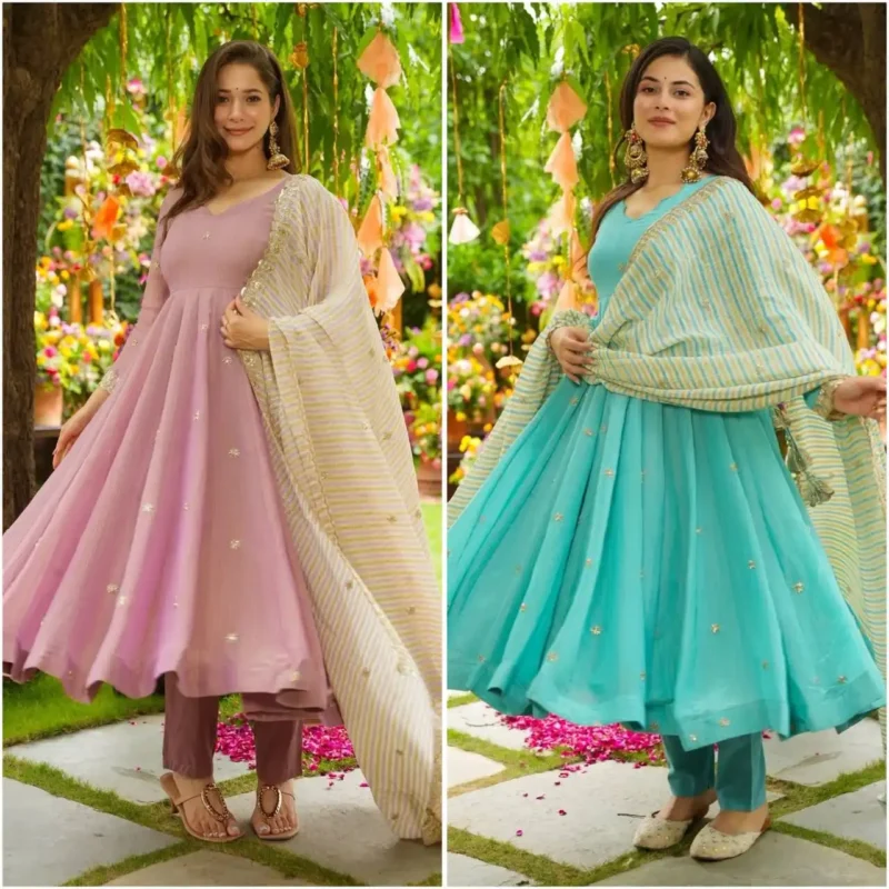 Launching Sabina 5298 Georgette Anarkali Kurti Pant Dupatta Collection Wholesale 2026