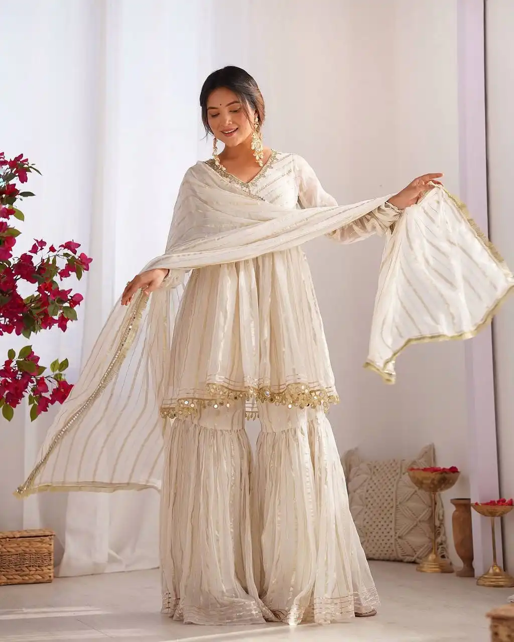 Sabina 5300 Mul Chanderi Sharara Suit Diwali Collection