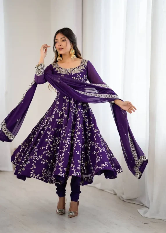 Buy Sabina 5299 Georgette Anarkali Gown Dupatta Diwali Collection Wholesale 2026
