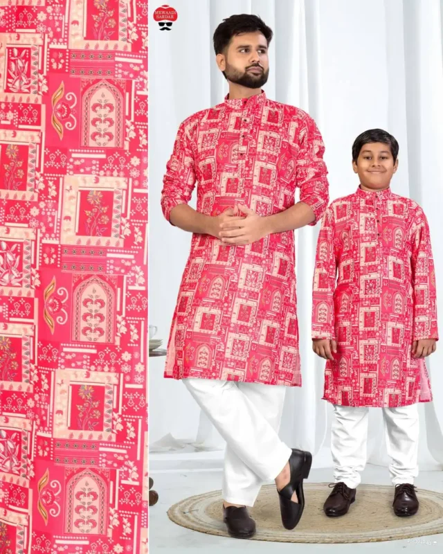 Stylish SS2016 Father And Son Combo Cotton Kurta Pajama Collection Wholesale 2026