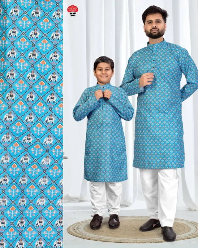 Stylish SS2016 Father And Son Combo Cotton Kurta Pajama Collection Wholesale 2026