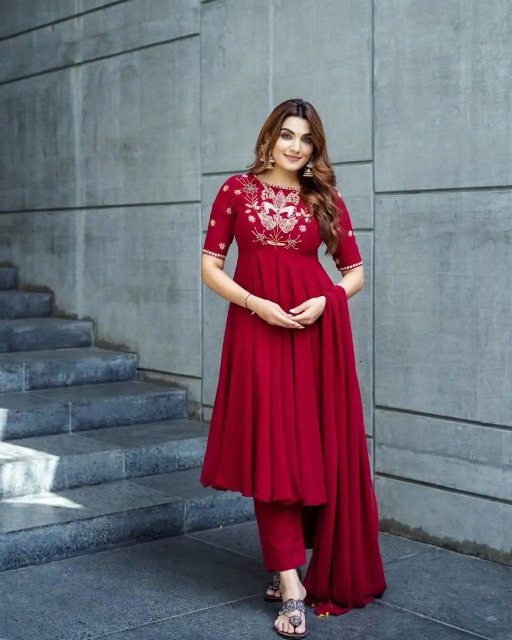Sabina 871 Roman Simmer Silk Anarkali Gown