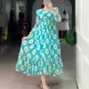 WMN 4501 Weightless Marbal Floral Printed Frock Kurti 2025