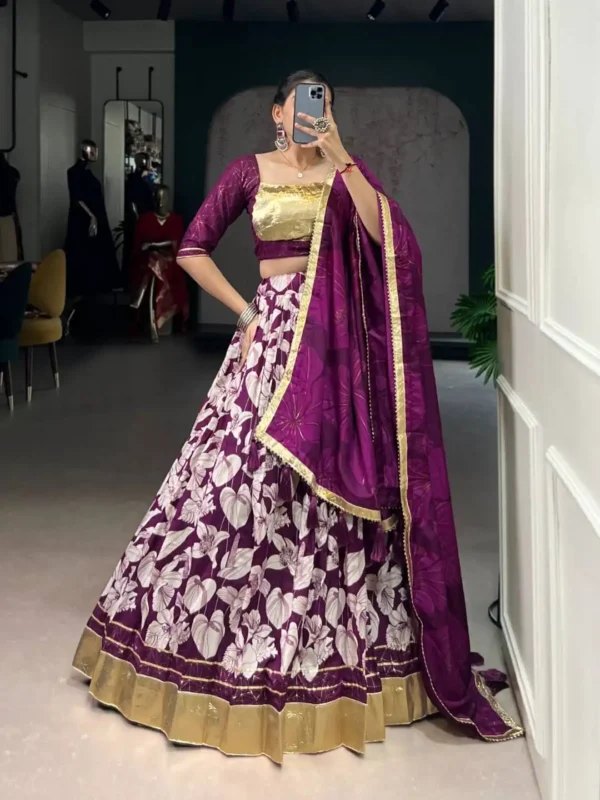 Buy WMN 1725 Tasar Silk Printed Lehenga Choli Festive Collection Wholesale 2026