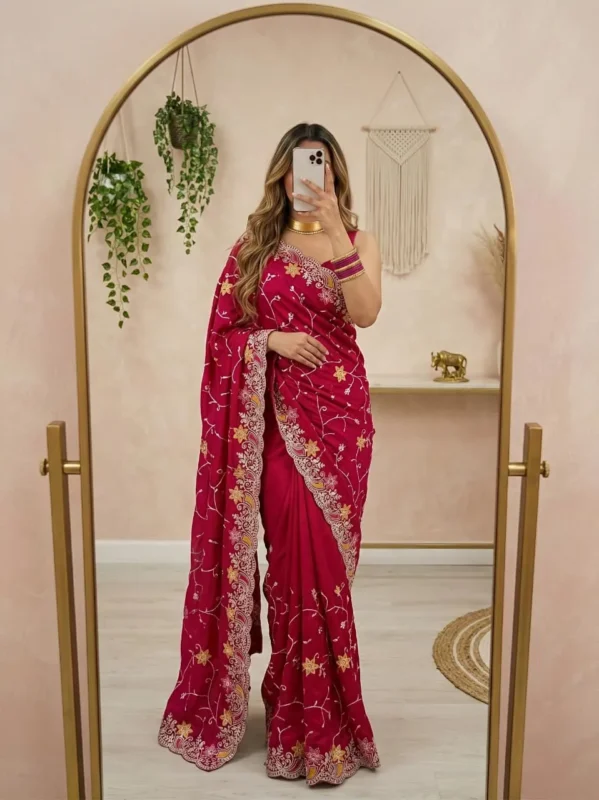 Latest Karishma Vitamin Foil Gota & Multi Work Silk Saree Collection Wholesale 2026