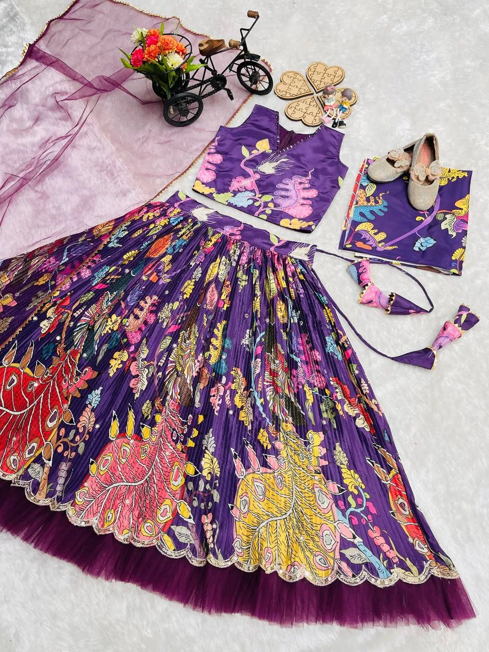 Latest Baby 234 Natural Crep Position Printed Lehenga Choli Kids Wear Wholesale 2026