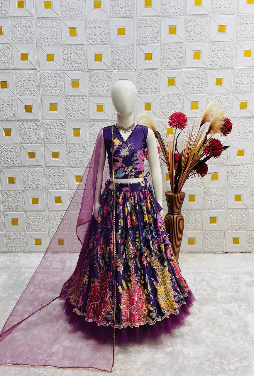 Latest Baby 234 Natural Crep Position Printed Lehenga Choli Kids Wear Wholesale 2026