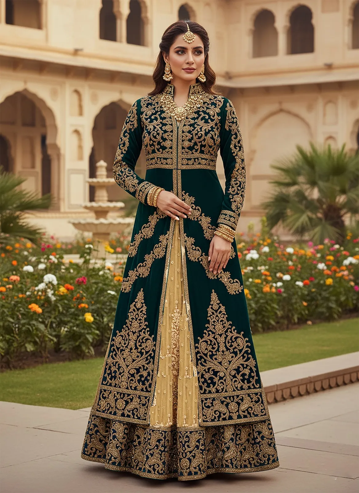 KB 4102 Velvet Embroidery Work Wedding Lehenga Choli