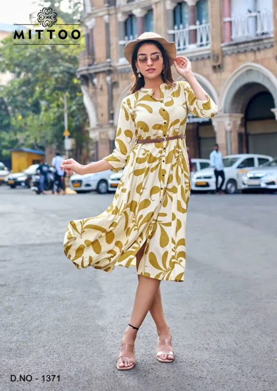 Stylish Mittoo Belt Vol 25 Rayon Printed Casual Wear One Piece Collection Wholesale 2026