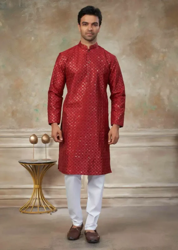 Stylish Shyam Vol 58 Silk Digital Printed Kurta Pajama Men’s Wear Wholesale 2026