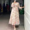 WMN 4500 Georgette Floral Printed Frock Kurti Collections
