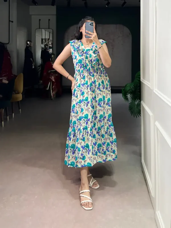 Launching WMN 4506 Maslin Silk Floral Print Frock Kurti Collections Wholesale 2026